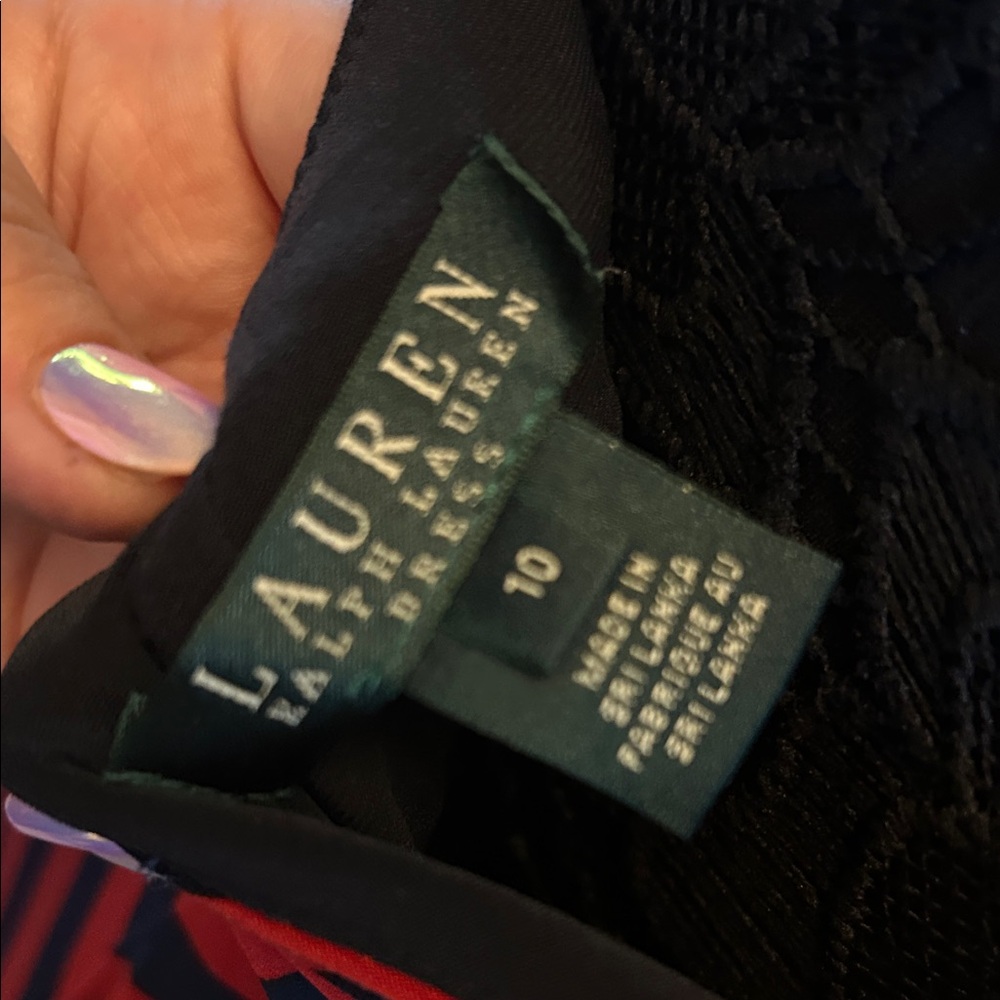 Ralph Lauren Red and Navy Striped Maxi Dress - Picture 9 of 10